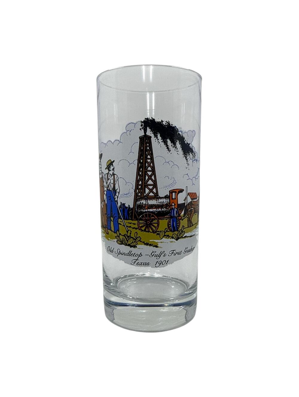 Vintage Gulf Oil Collectors Series Glass - Old Spindletop Texas 1901